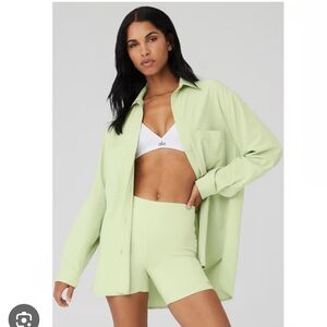 Dreamscape Button Down Long Sleeve - Pastel Green